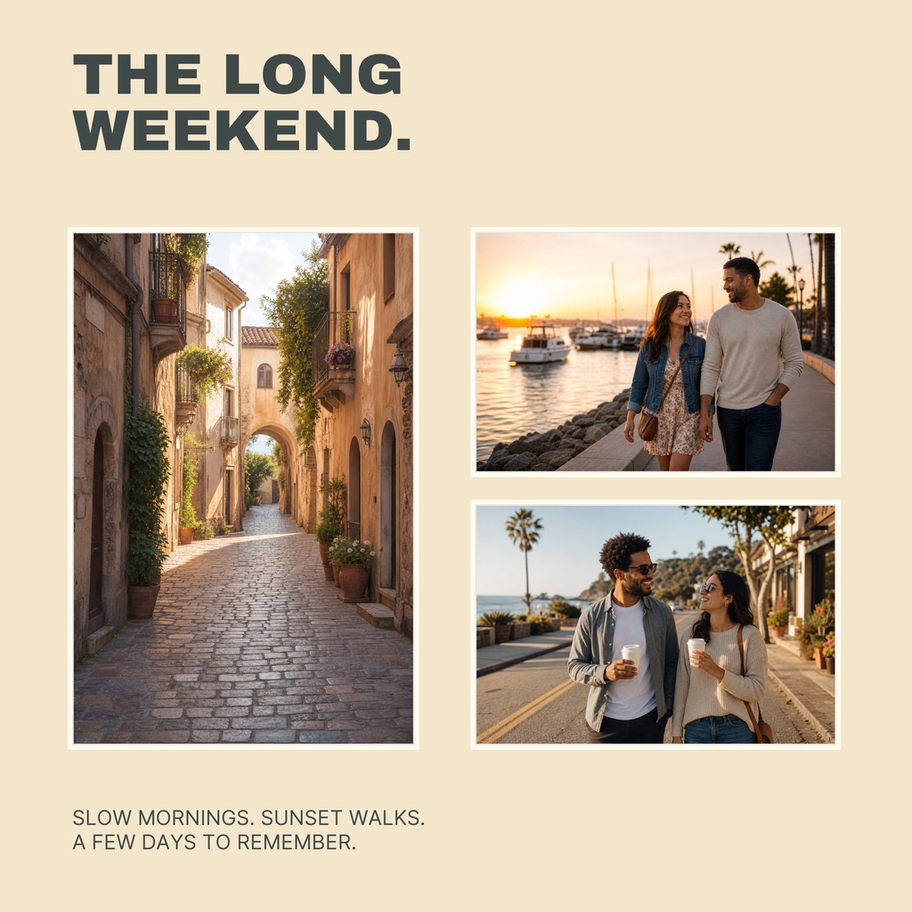 Preview for The Long Weekend Album Square Collage Template