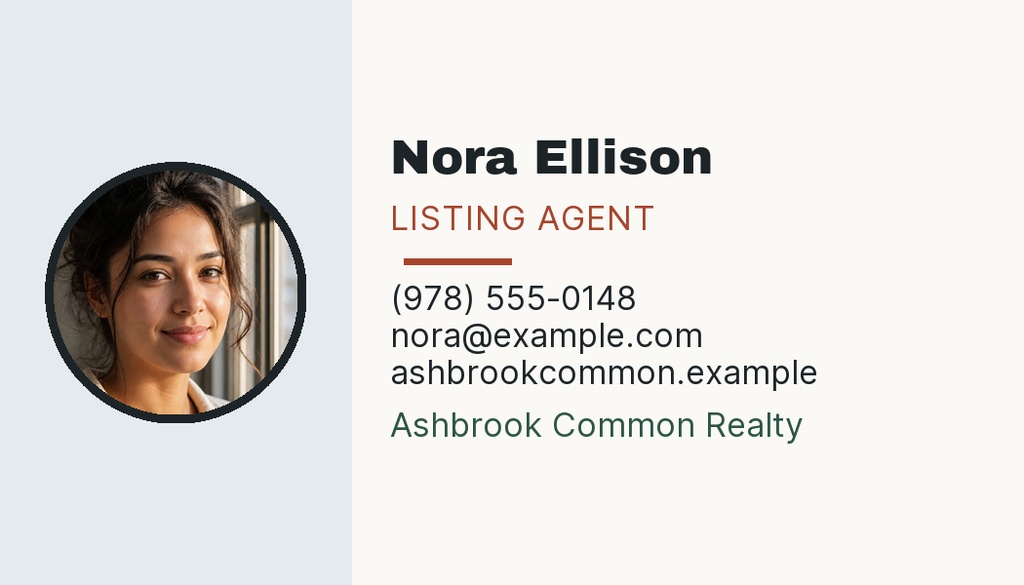 Preview for Just Listed On Hawthorne Lane Agent Contact Card Template