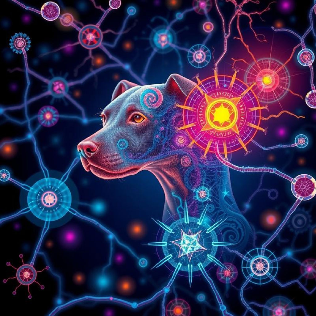 Futuristic portrait of a woman with glowing circuitry around her face and shoulders