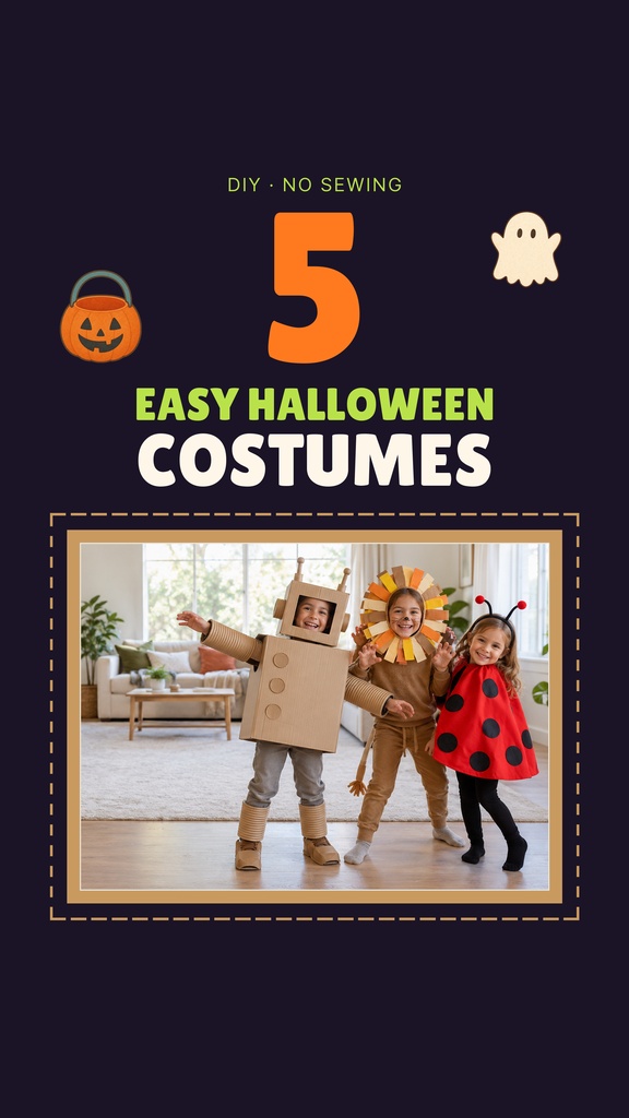 Preview for 5 Easy Halloween Costumes Static Reel Cover Template