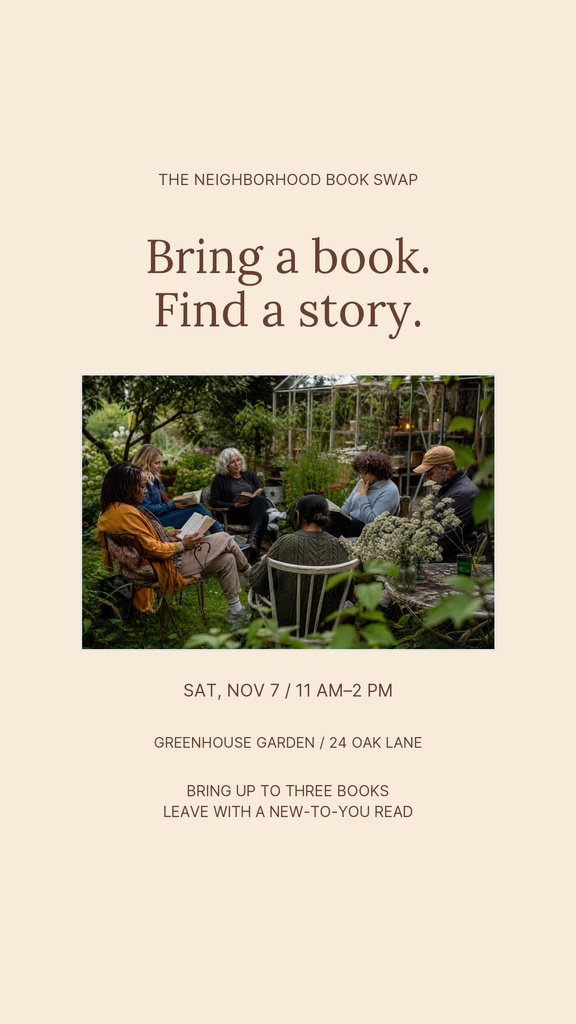 Preview for The Neighborhood Book Swap Story Opener Template