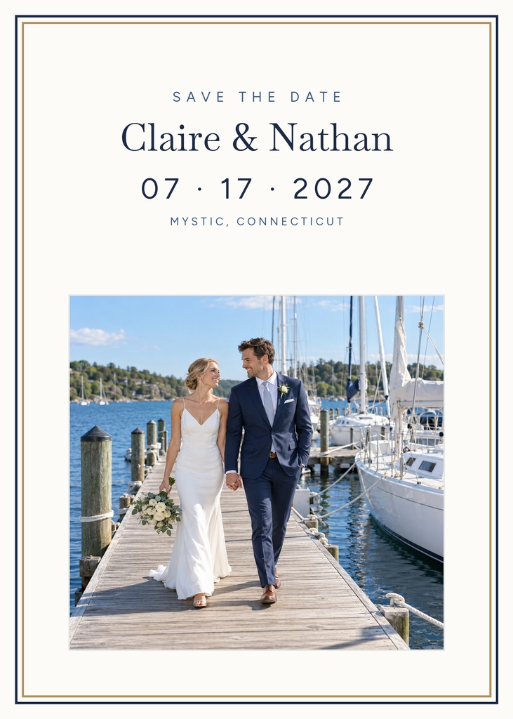 Preview for Summer By The Harbor Wedding Save The Date Template