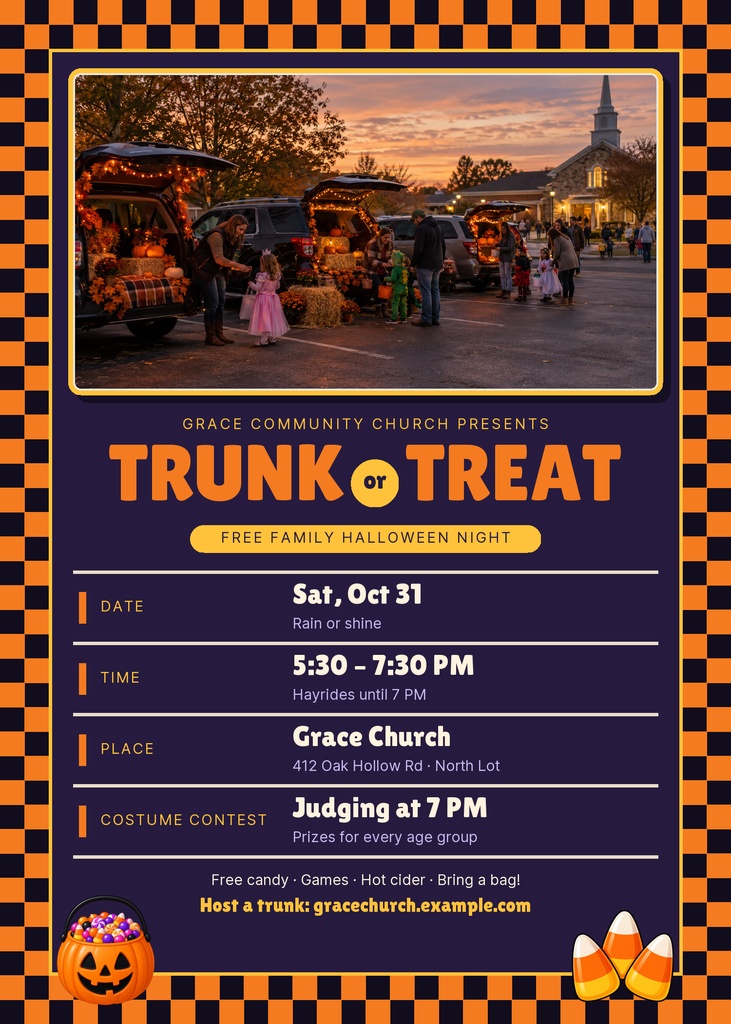 Preview for Trunk Or Treat Night 5 × 7 Invitation Template