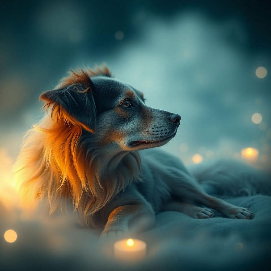 An angel with white wings and a flowing white dress, surrounded by a soft glow and yellow flowers.