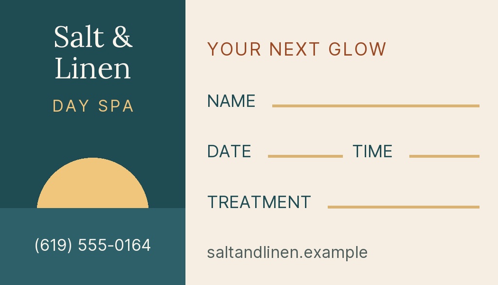Preview for Sun-kissed Summer Glow Appointment Card Template