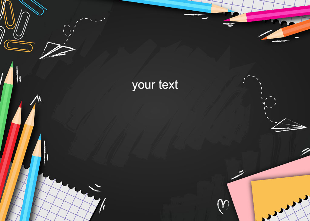 Back to School themed background with school supplies