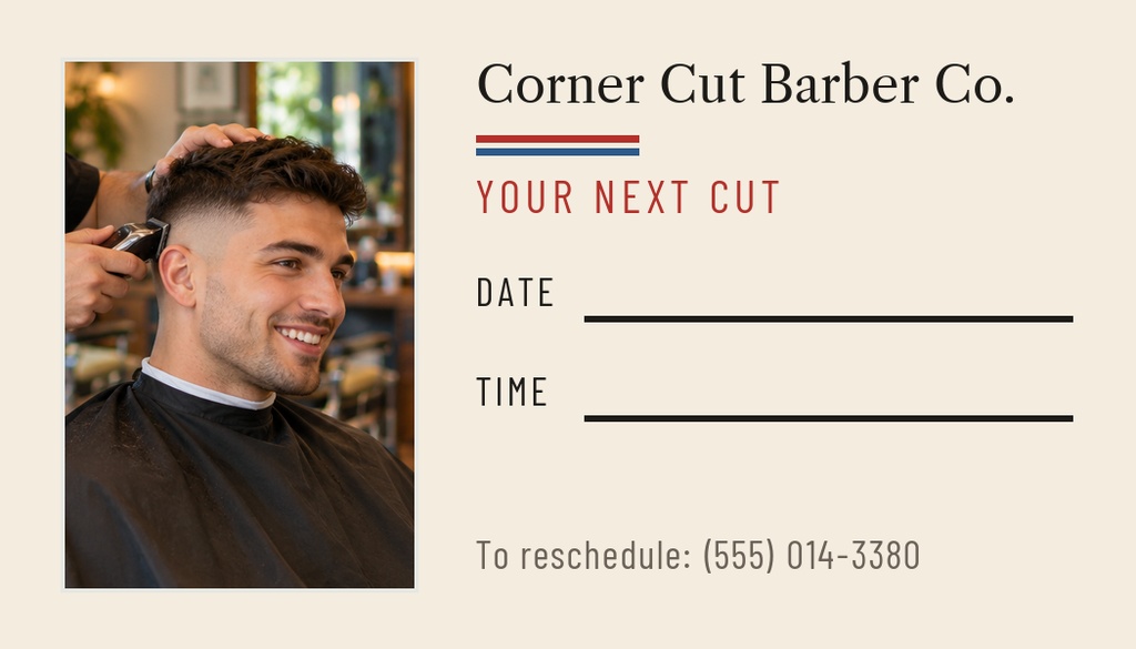 Preview for Fresh Fade Fridays Appointment Card Template