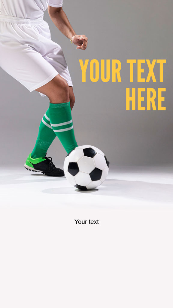 Soccer player kicking a ball