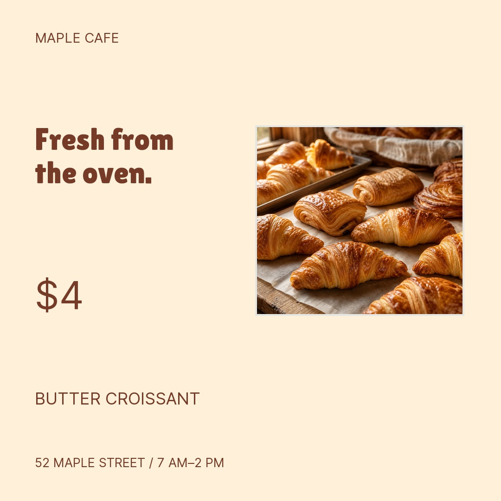 Preview for Morning At Maple Cafe Square Post Template