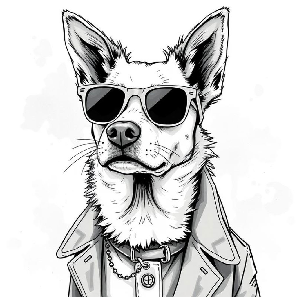 Illustration of a woman in a modern outfit with a long coat and boots