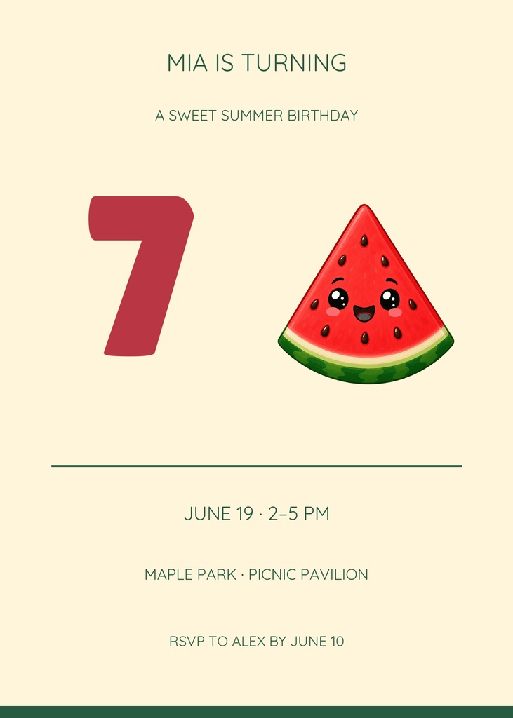 Preview for Sweet On Seven 5 × 7 Invitation Template