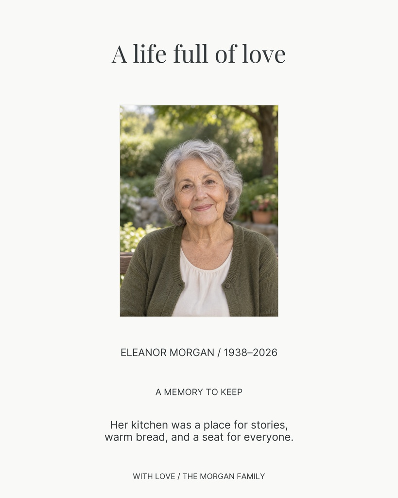 Preview for A Gentle Farewell Memory Page Template