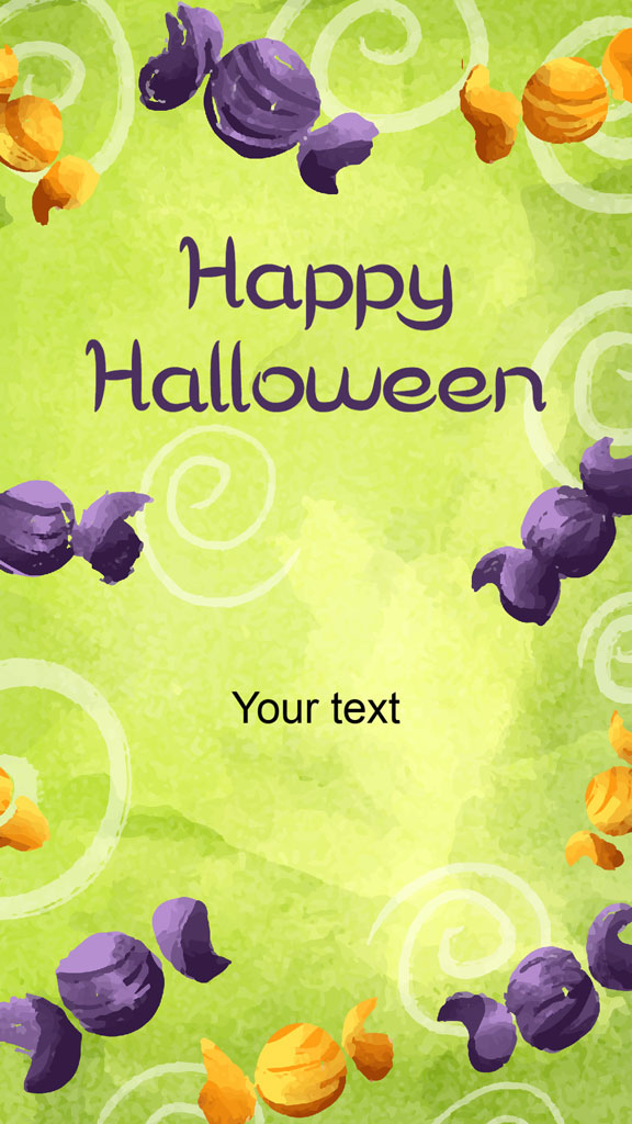 Halloween greeting card with candies