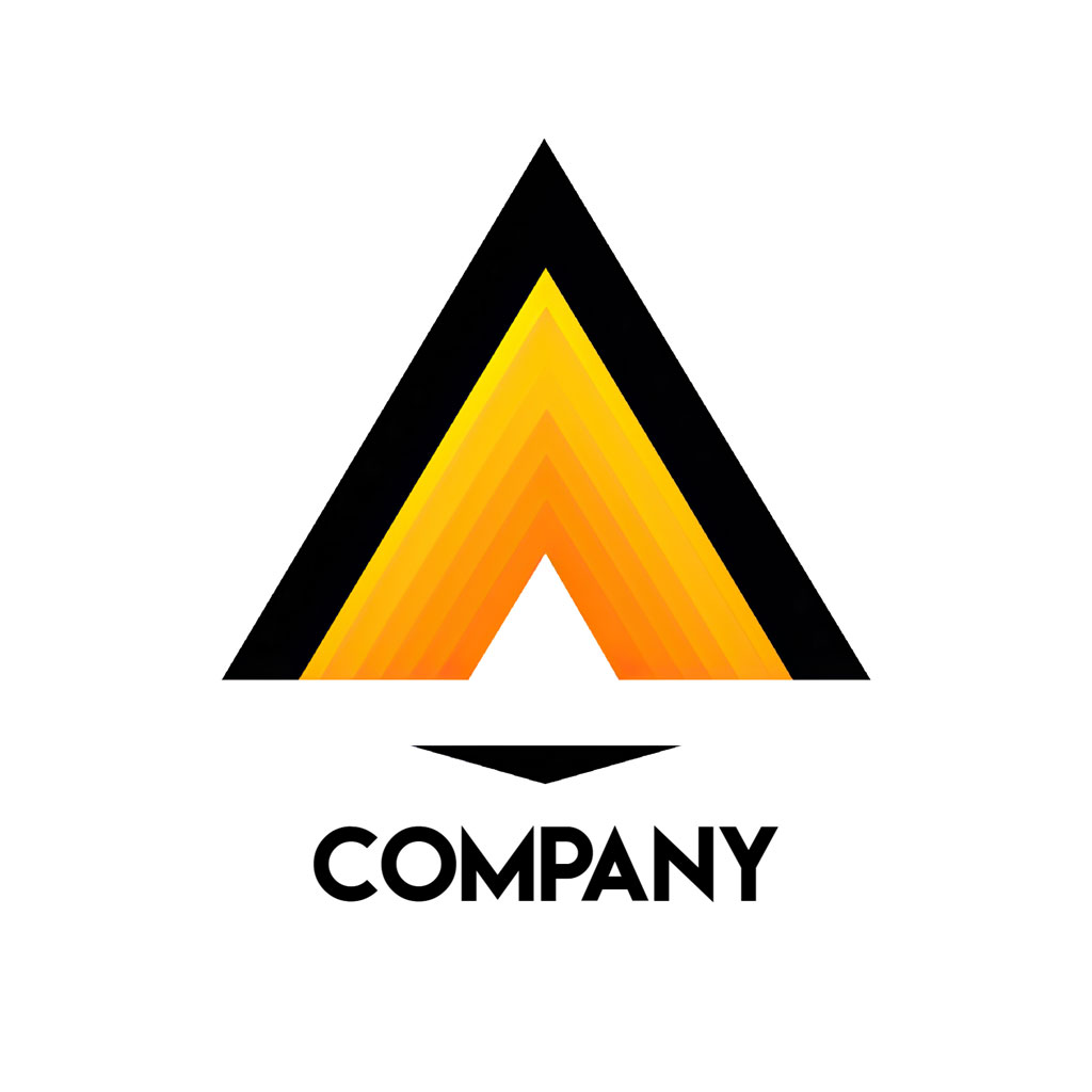 Company logo with stylized letter A