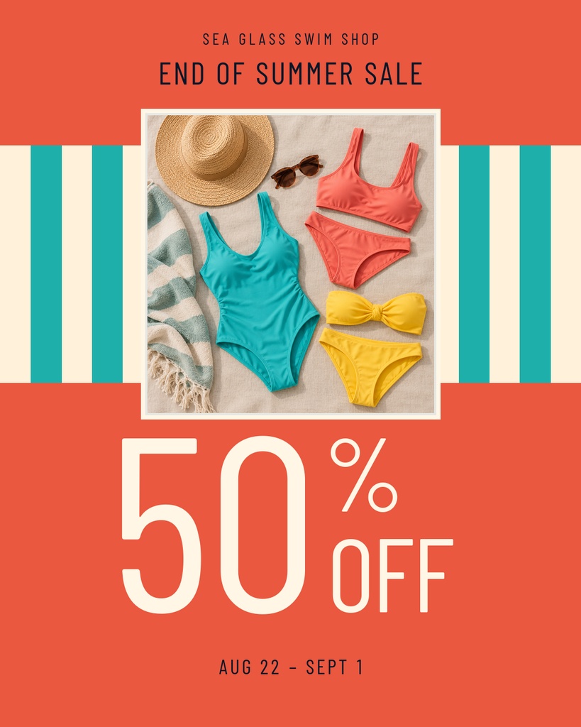 Preview for The Swim Shop Summer Sale Portrait Post Template