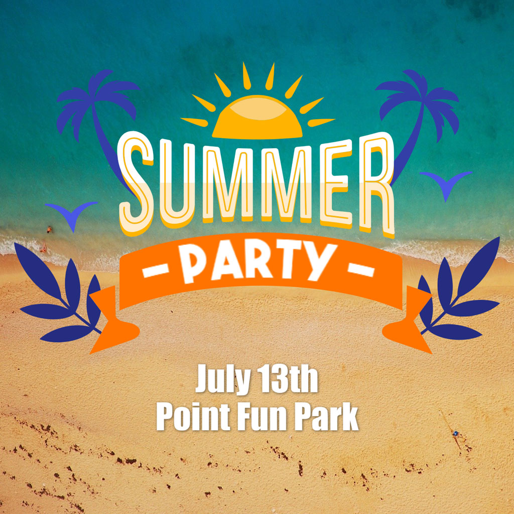 Summer party invitation with a beach theme